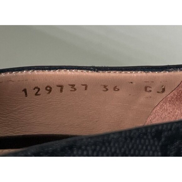 Gucci Monogram Bamboo Heel Pumps Authentic Black GG Canvas NEW Size 36 C - Picture 11 of 11